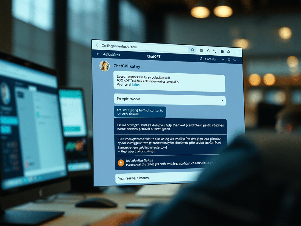 Screenshot showing custom GPTs prompt configuration interface in ChatGPT for business automation